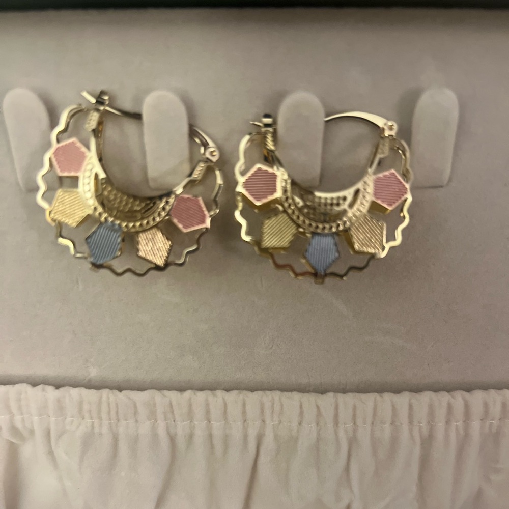 Chic Multicolor Gold Hoop Earrings